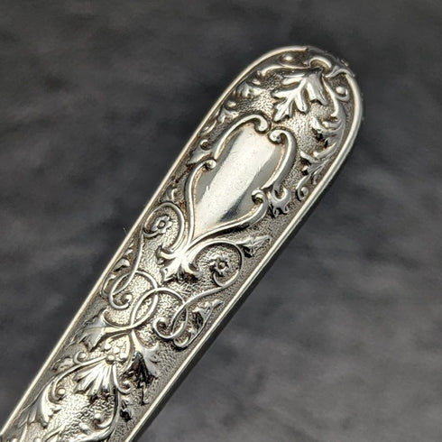 1868 British antique silver plate cutlery set 6x2 in mahogany case